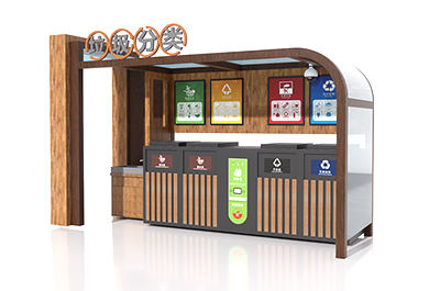 景區(qū)仿古木紋垃圾分類(lèi)亭帶洗手池遠(yuǎn)程監(jiān)控